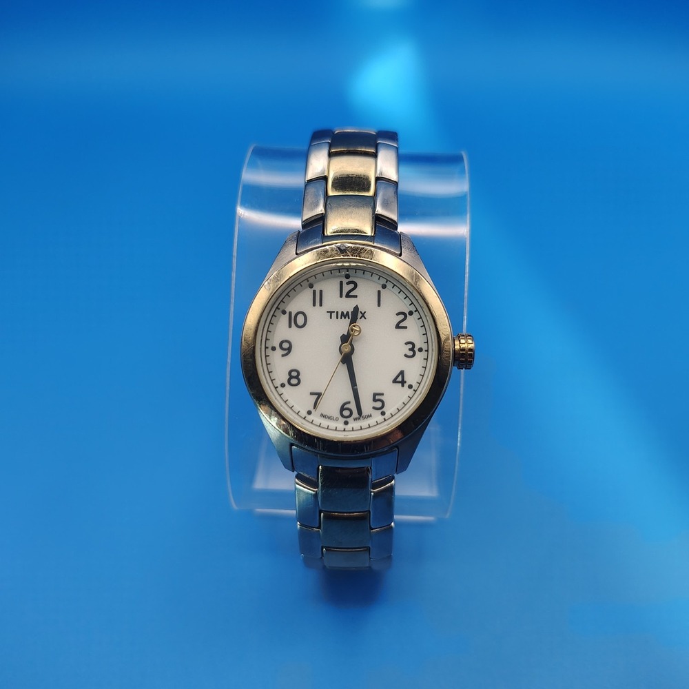 Vintage 2006 Timex Indiglo 27mm Two Tone Women's Quartz Watch Fully Restored - Picture 2 of 9